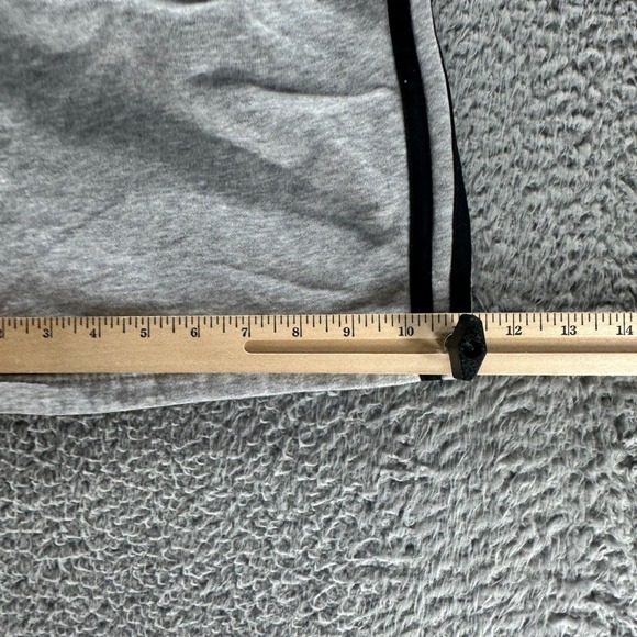 Adidas Sweat Shorts Mens Small Gray Cotton Blend 11 inch Inseam 3 Strips - Picture 9 of 10